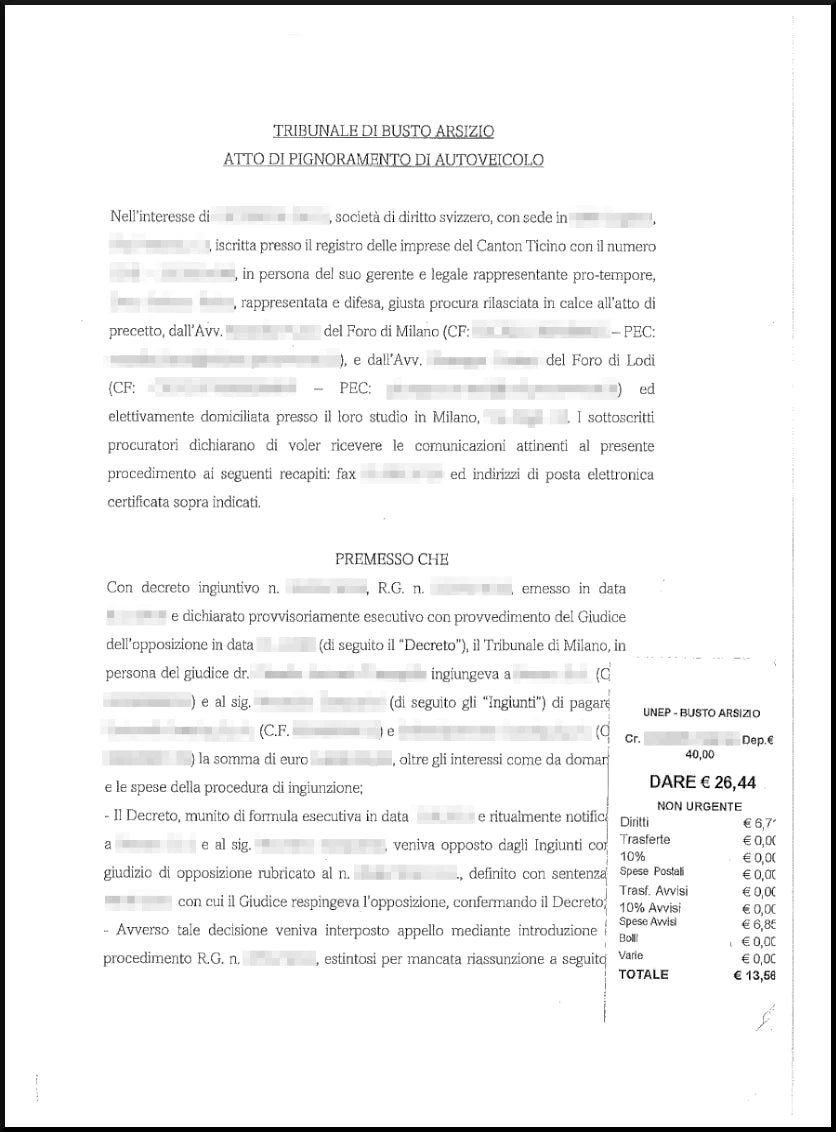 Transcrição da apreensão do veículo 